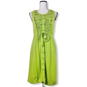 Nanette Lepore Crocheted Knit Button Down Dress